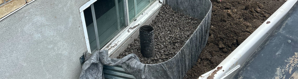 margelle pour fenêtre avec drain